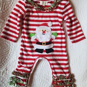 Striped Santa Baby Bodysuit